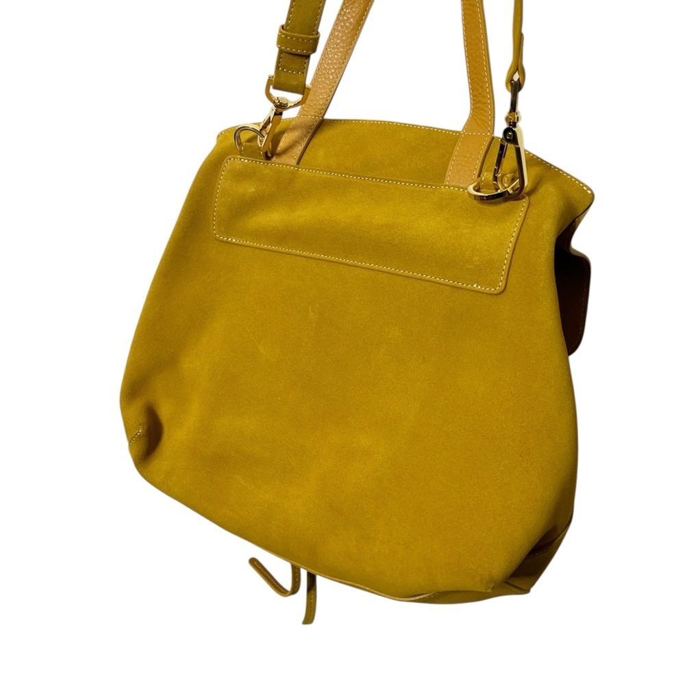 Mansur Gavriel Lady Bag Suede Mustard Yellow‎ Convertible Top Handle Shoulder - Picture 9 of 15